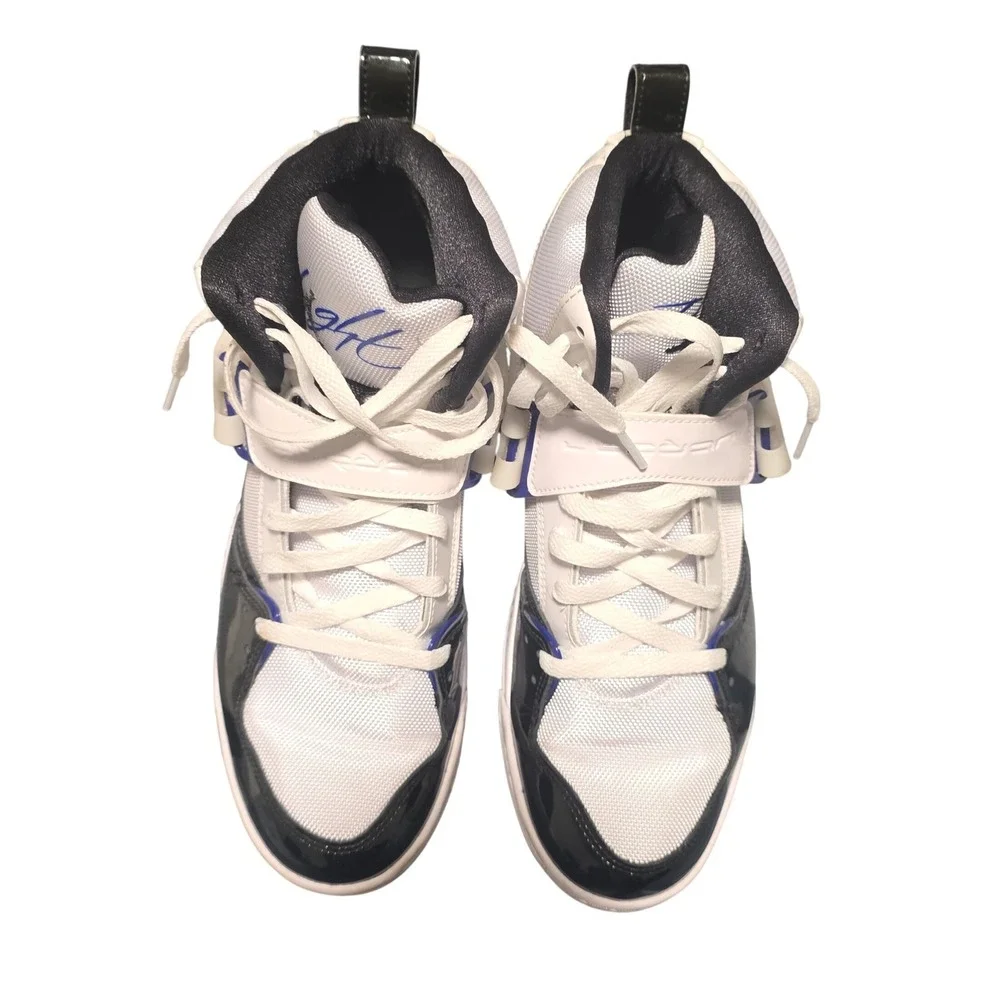 Nike Jordan Flight 45 High Men 10.5 White Black Royal Patent Leather Basketball